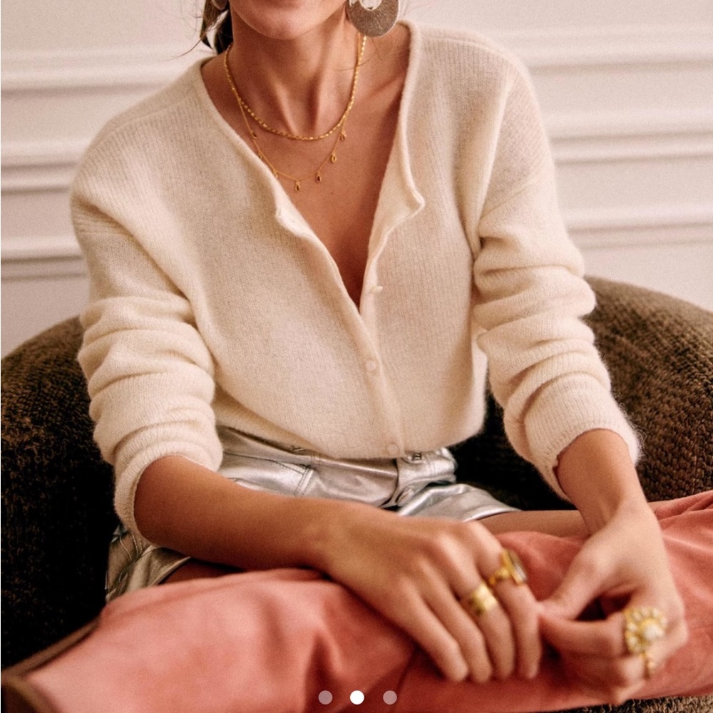 Sezane Gaspard Ecru Cardigan XS